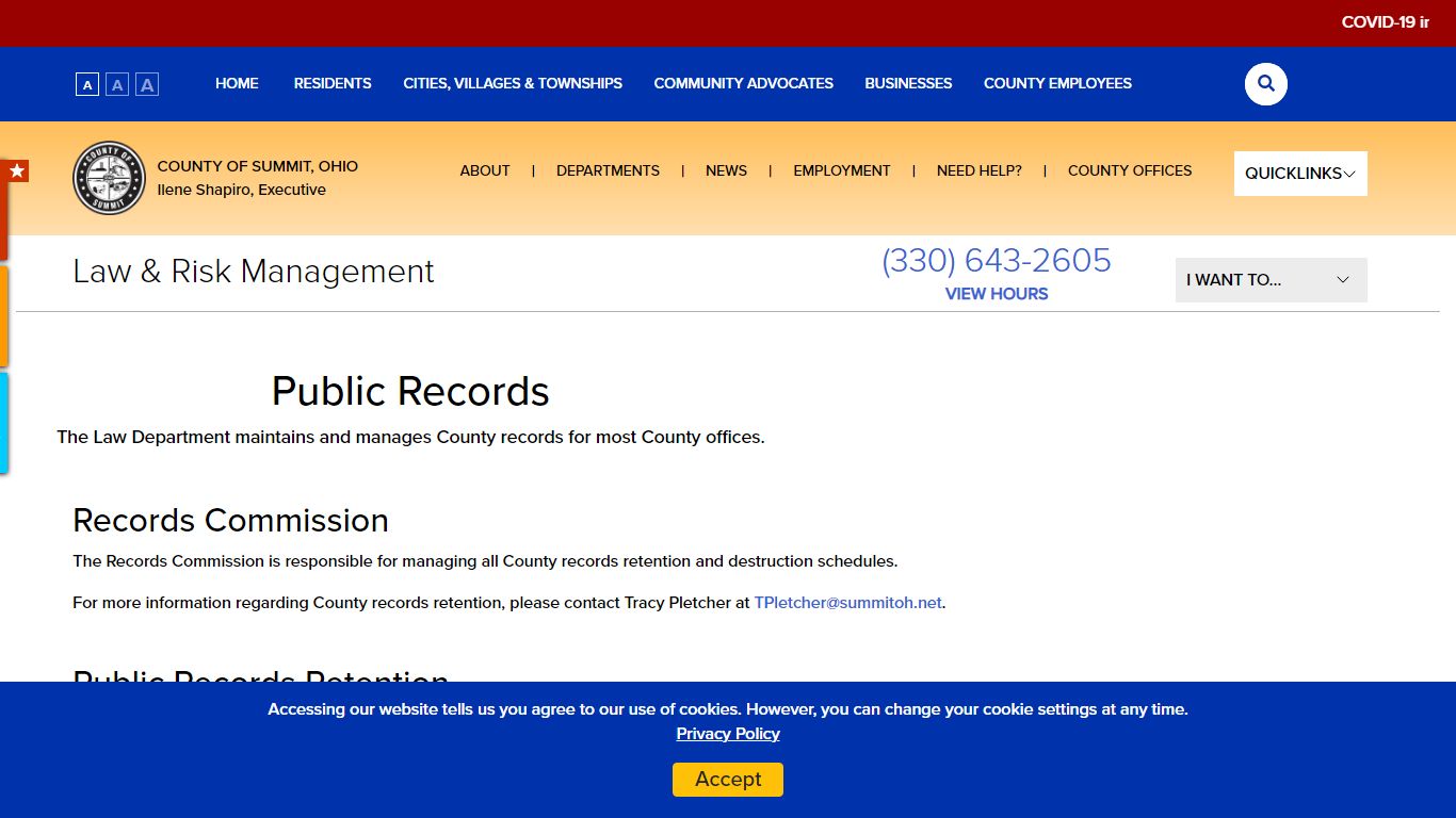 Public Records : Summit County, Ohio - Executive Office