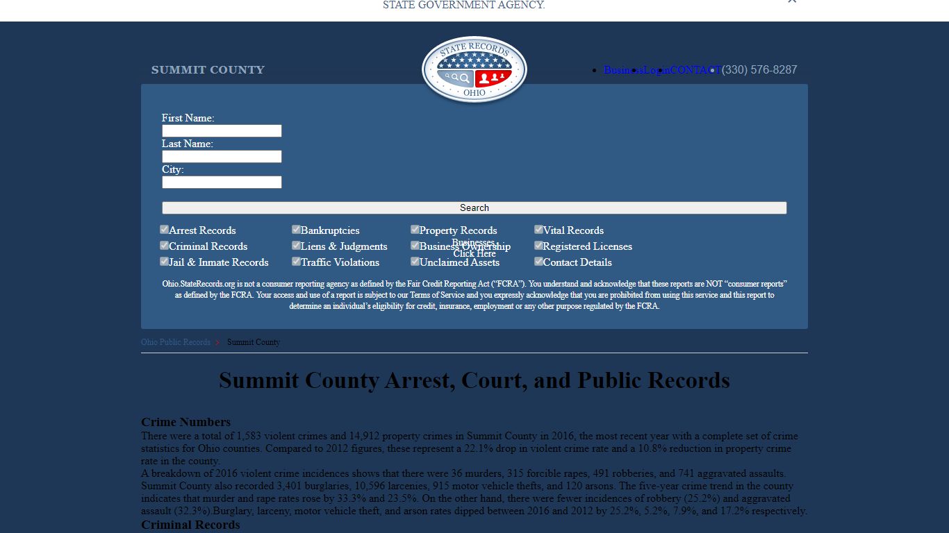 Summit County Arrest, Court, and Public Records